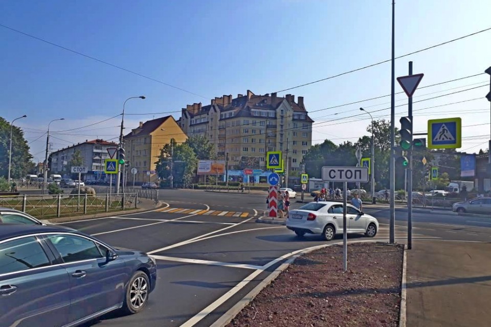 В Калининграде реконструировали один из самых проблемных перекрестков